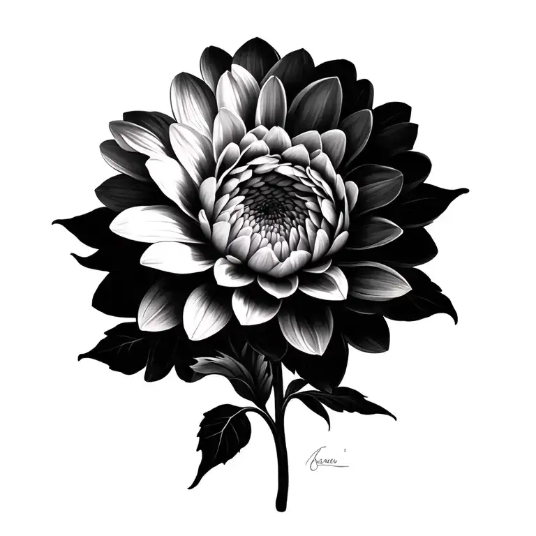 dahlia flower tattoo design idea