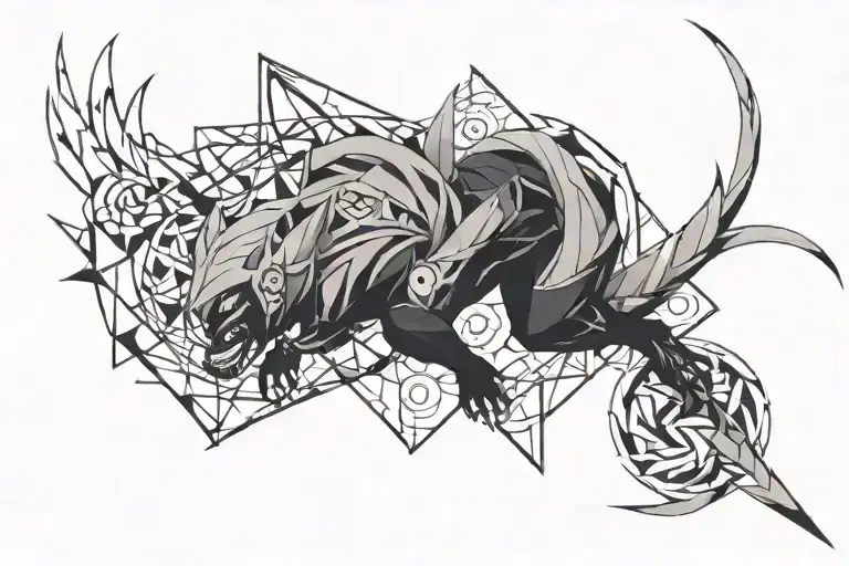 pain from naruto that is sinple tattoo design idea