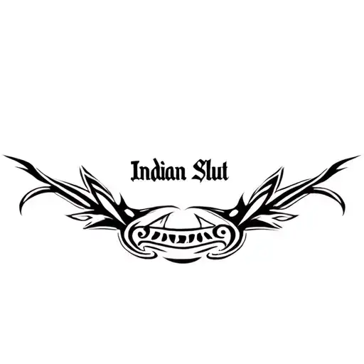 "Indian Slut" "Indian Slut" "tribal" "pinstripes" "color" tattoo design idea