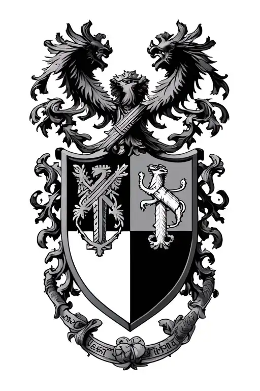 Leslie scottish  code of arms and model tattoo design idea