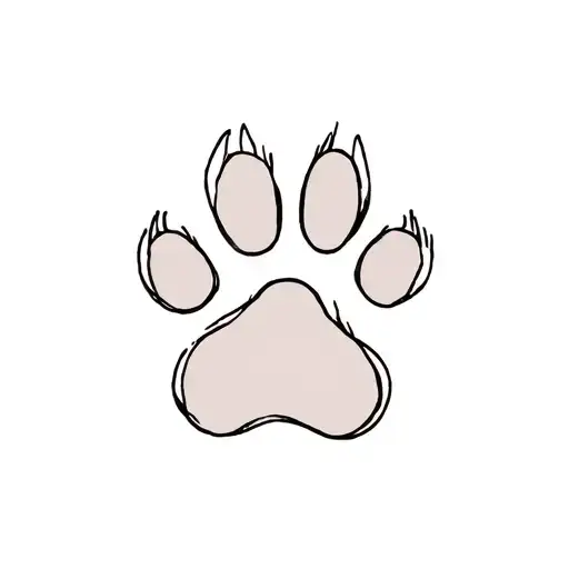 dog paw print tattoo design idea