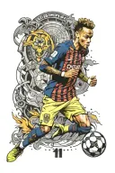 neymar jr x number 11 tattoo design idea