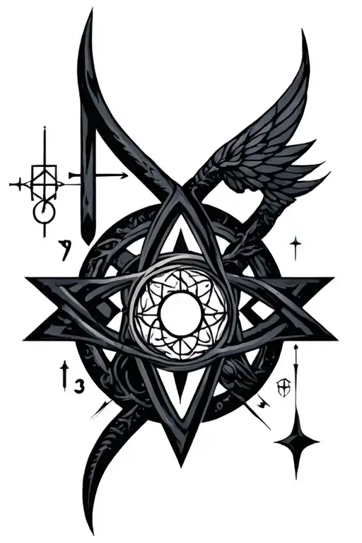 hermetic alchemical symbols tattoo design idea