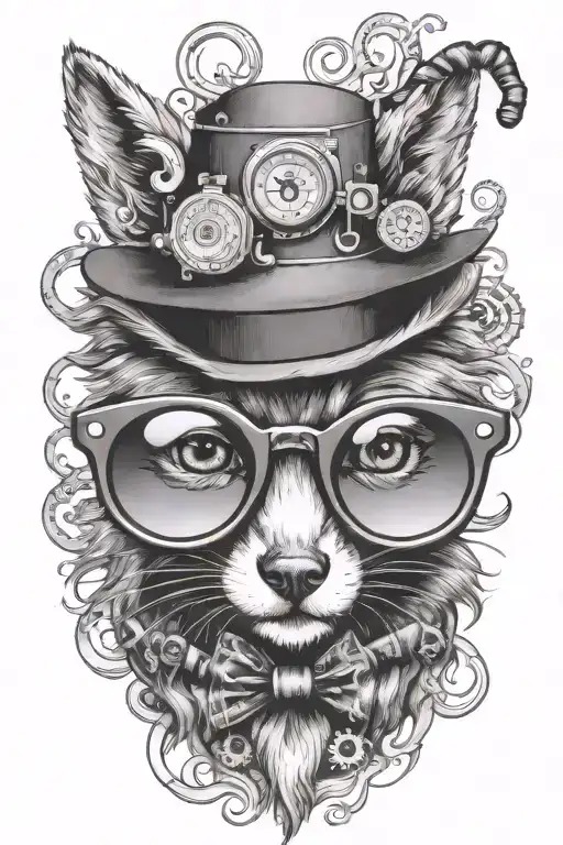 Tardis Dr who bad wolf sunglasses fez bowtie alonsy steampunk glasses tattoo design idea