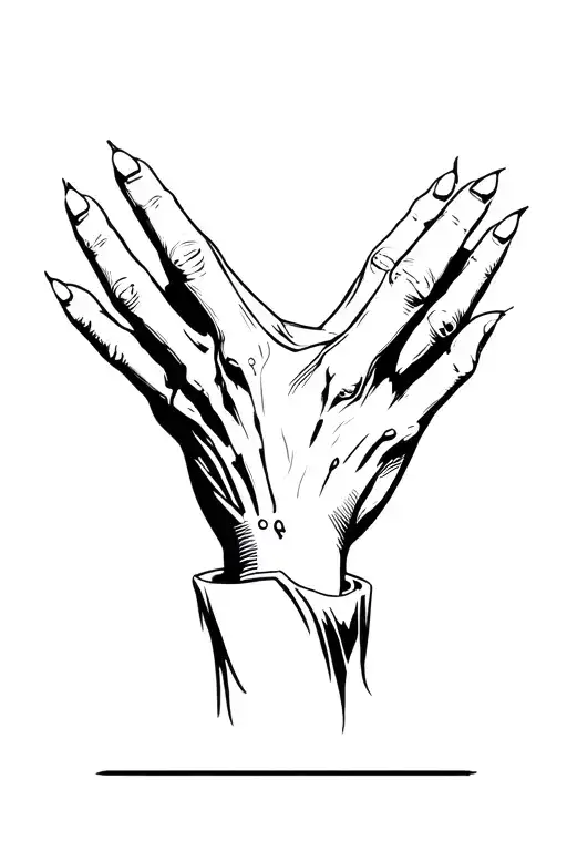 Blackout tattoo of hands tattoo design idea