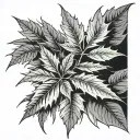 gothic weed leaf tattoo design idea