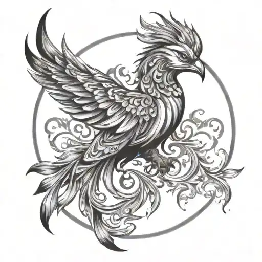 mandala phoenix tattoo design idea