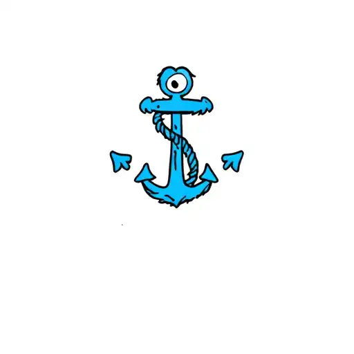 Cookie Monster with an anchor tattoo tattoo design idea
