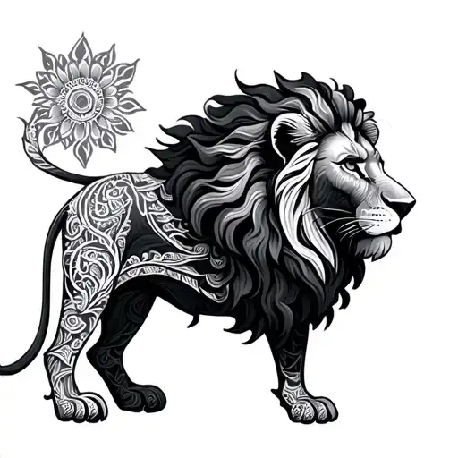 Lion Mandala tattoo design idea