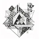 Create a mosaic-inspired tattoo design incorporating elements of your occupation in a geometric pattern tattoo design idea