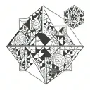 Create a mosaic-inspired tattoo design incorporating elements of your occupation in a geometric pattern tattoo design idea