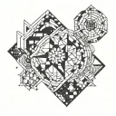 Create a mosaic-inspired tattoo design incorporating elements of your occupation in a geometric pattern tattoo design idea
