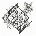 Create a mosaic-inspired tattoo design incorporating elements of your occupation in a geometric pattern tattoo design idea