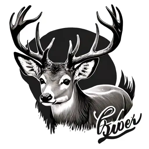 two names horizontal on forearm Buck and doe tattoo design idea