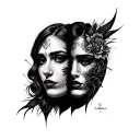 Double Face tattoo design idea
