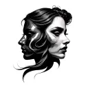 Double Face tattoo design idea