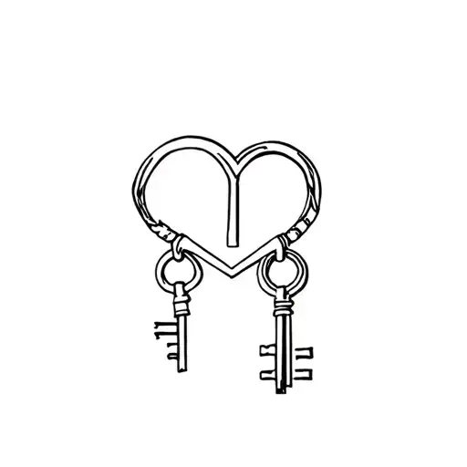 soul sisters lock and key symbolizing tattoo design idea