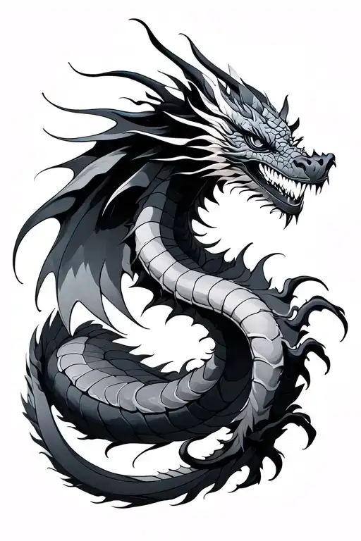 dragon air bender tattoo design idea