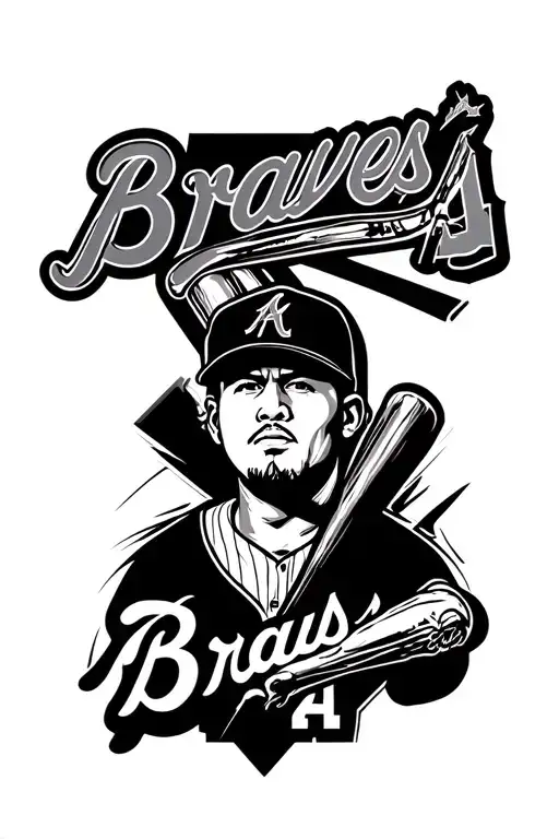 Atlanta Braves A blackwork tattoo tattoo design idea