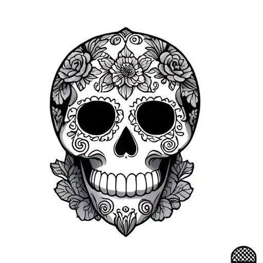 mexican sugar skull irish colors tattoo design idea
