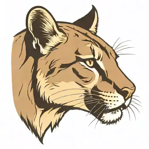 angry mountain lion head tattoo design idea