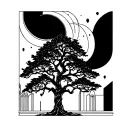 art deco tree tattoo design idea