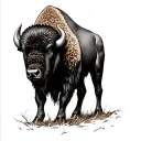 bison tattoo design idea