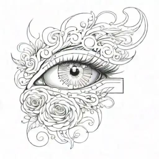 text "i am more than what hurt me" with eyes cries tattoo design idea