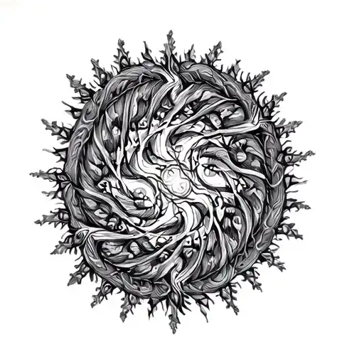 ayahuasca fractal interconnecting tattoo design idea