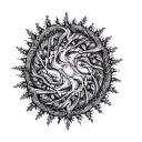 ayahuasca fractal interconnecting tattoo design idea