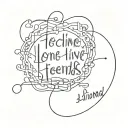 Script long time friends who lived in London loving techno, alcohol and drugs tattoo design idea