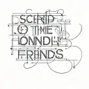 Script long time friends who lived in London loving techno, alcohol and drugs tattoo design idea