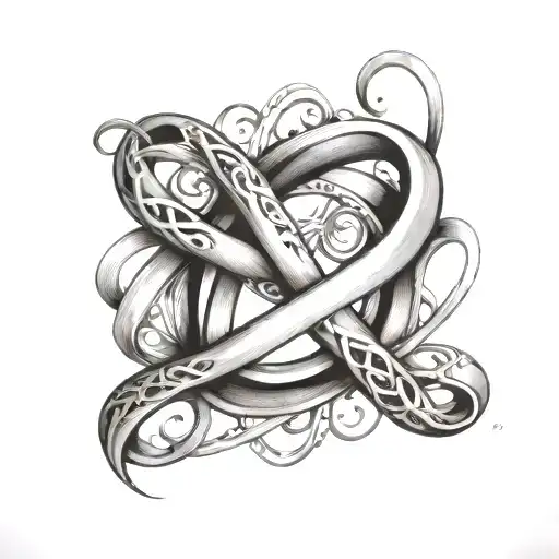 infinity symbol with names intertwined tattoo design idea