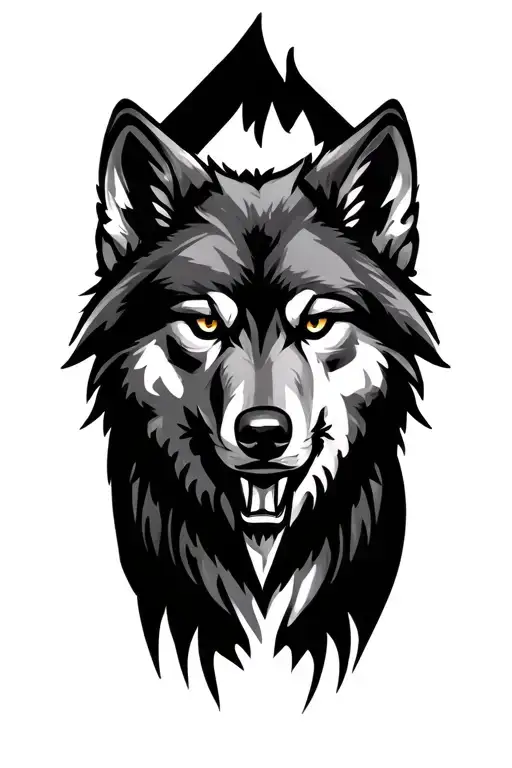 wolf head tattoo design idea