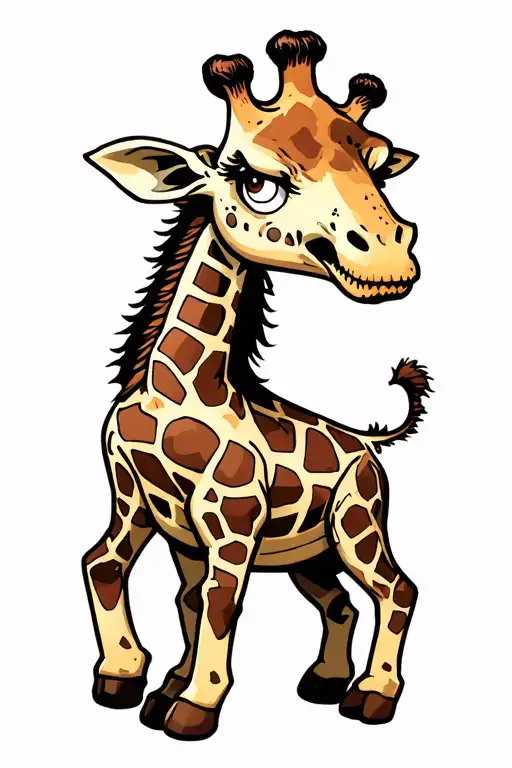 giraffe scary tattoo design idea