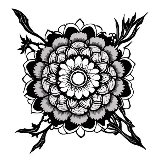 Japanese Mandala tattoo design idea