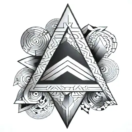 arrowhead with a simple geometric pattern tattoo design idea