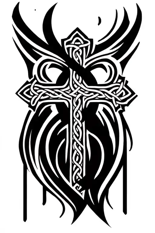 Celtic cross tattoo design idea