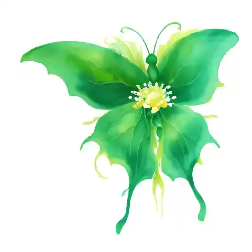 Brimstone butterfly forest flowers tattoo design idea