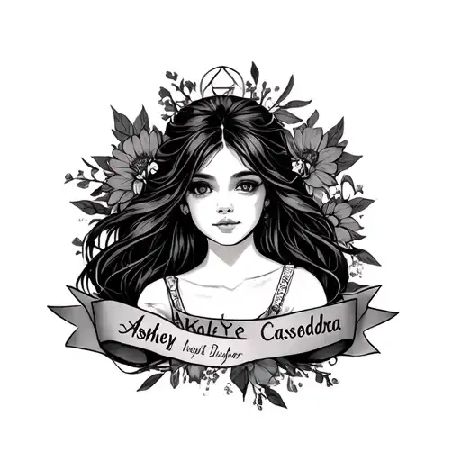 in memory of my daughter Kaylee with protection symbols and incorporating my other daughter names Ashley and Cassandra.  tattoo design idea