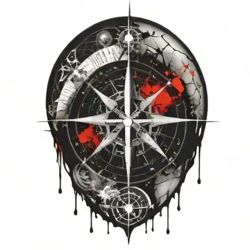 True North compass tattoo design idea