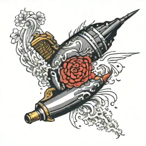 grenade exploding tattoo design idea