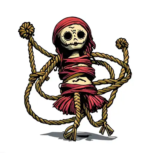 Voodoo doll with noose  tattoo design idea