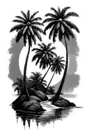 3 palm trees tattoo design idea