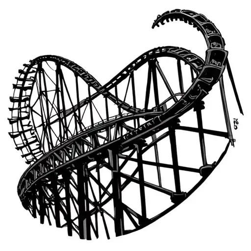 roller coaster simple line drawing tattoo design idea