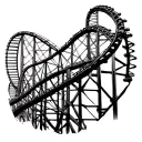 roller coaster simple line drawing tattoo design idea