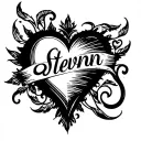 Eternal love with name Steven hidden tattoo design idea