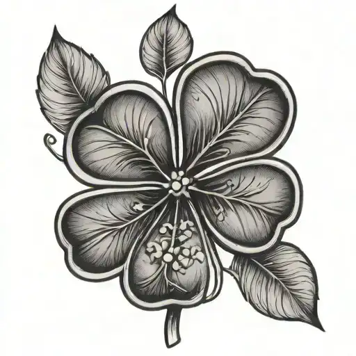 5 Leaf Clover tattoo design idea