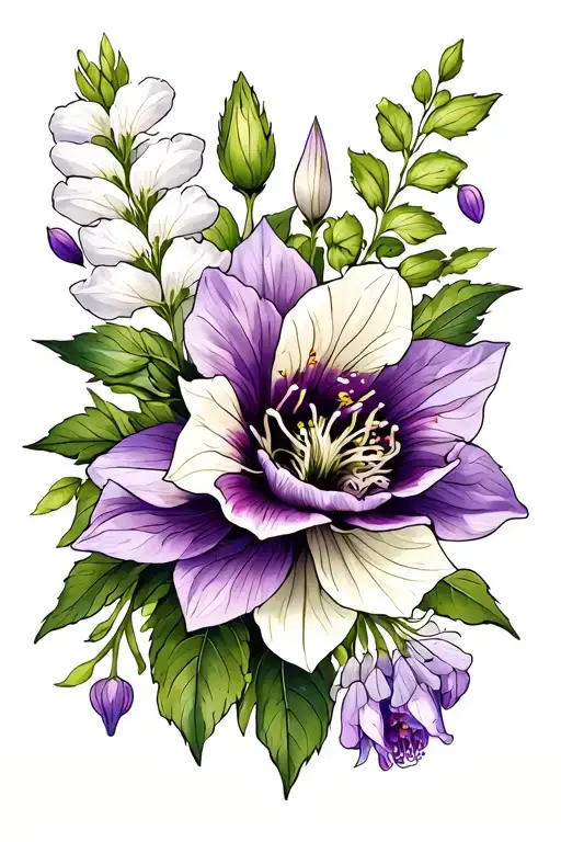 sleeve with death camas, white hellebore, mountain Laurels, oleander, foxglove,monkshood, white baneberry, beladonna tattoo design idea