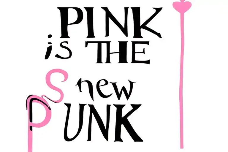 "PINK is the new PUNK " pink panther font tattoo tattoo design idea